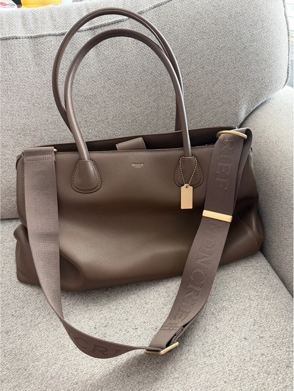 Moncrief Serrena Leather Tote Bag Earth Brown Large Shoulder Bag